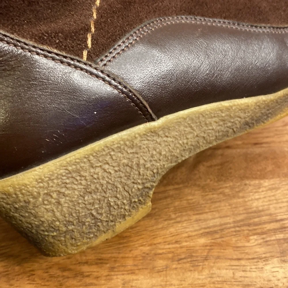 Pajar Brown Genuine Shearling Lining Short Slip On Zip Up Warm Boots Size 7 - Picture 10 of 17